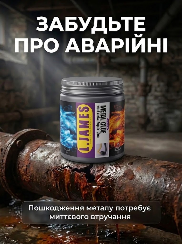 Протікаюча труба та тріщина на металі
